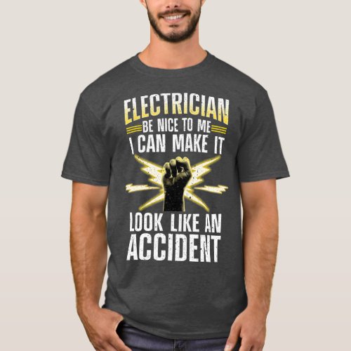 Funny Electrician Art Men Electrical Engineer Humo T_Shirt