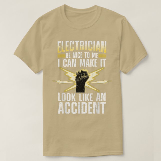 Funny Electrician Art Men Electrical Engineer Humo T-Shirt (Design Front)