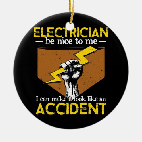 Funny Electrician Art Men Women Work Electrical Ceramic Ornament