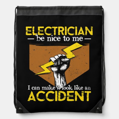 Funny Electrician Art Men Women Work Electrical Drawstring Bag