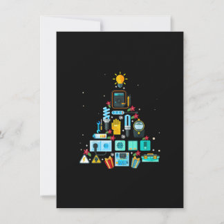 Funny Electrician Christmas Tree Note Card