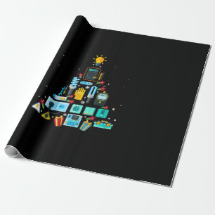 Funny Electrician Christmas Tree Wrapping Paper