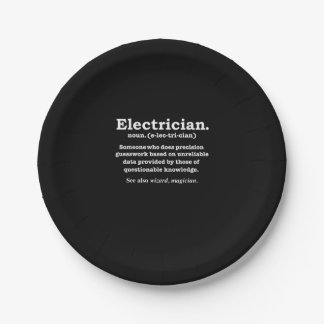 Funny Electrician Definition Gift Graduation Paper Plates