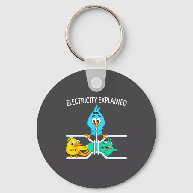 Funny Electrician For Men Women Electricity Engine Keychain (Front)