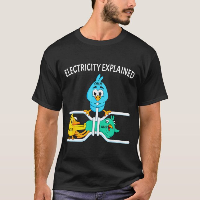 Funny Electrician For Men Women Electricity Engine T-Shirt (Front)