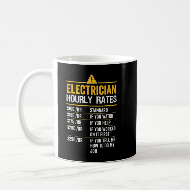 Funny Electrician Humour Joke Hoodie Electricians  Coffee Mug (Left)