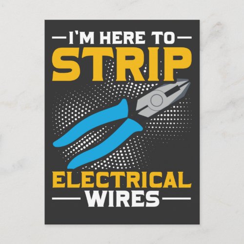 Funny Electrician Joke Saying Job Husband Humor Postcard