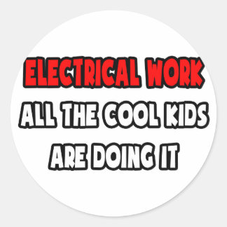 Funny Electrician Shirts and Gifts Classic Round Sticker