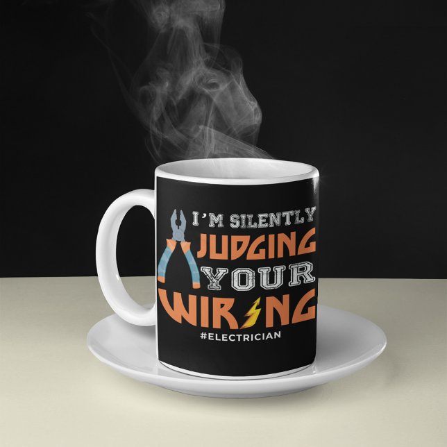 Funny Electrician Silently Judging Your Wiring Coffee Mug (Creator Uploaded)