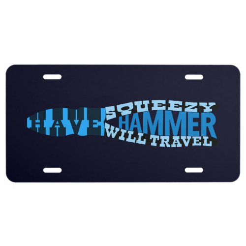 Funny Electrician Squeezy Hammer License Plate