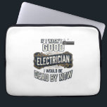 Funny Electrician Vintage Engraving Quote Design Laptop Sleeve<br><div class="desc">Funny Electrician Vintage Engraving Quote Design</div>