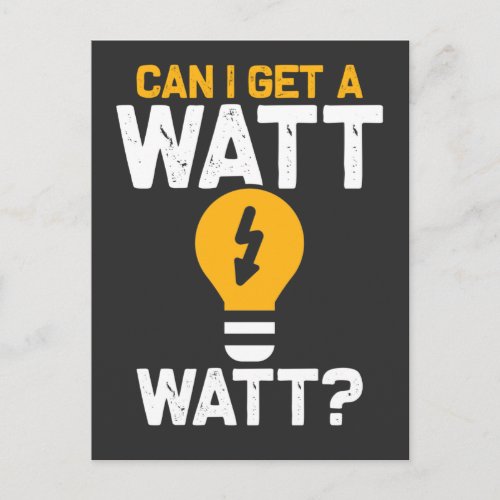 Funny Electrician Watt Pun electrical engineering Postcard