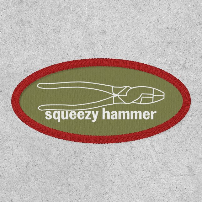 Funny Electricians Swag Squeezy Hammer Patch (Front)