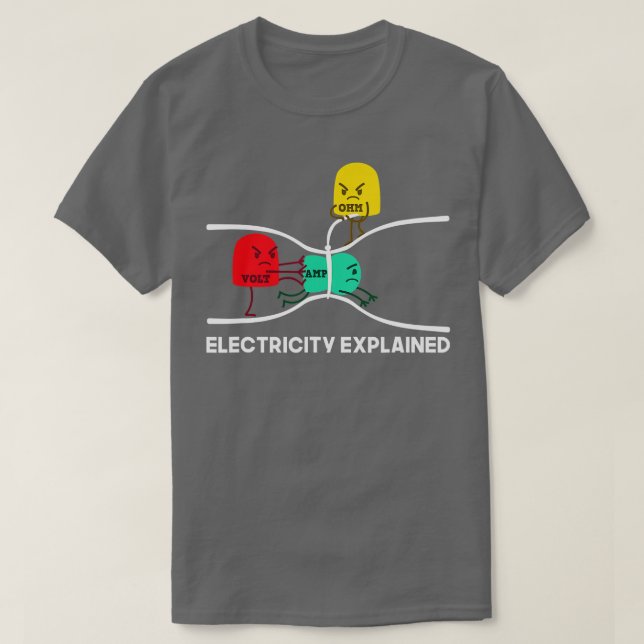 Funny Electricity Explained Stuff I Teacher Nerd G T-Shirt (Design Front)