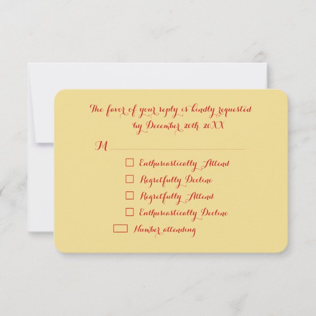 Funny Elegant Custom Holiday Christmas Party RSVP Card (Front)