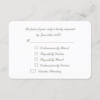 Funny Elegant Custom Party RSVP Invitation Card