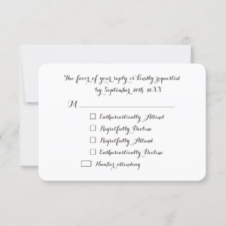 Funny Elegant Custom Party RSVP Invitation Card