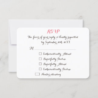 Funny Elegant Custom Wedding RSVP Invitation Card