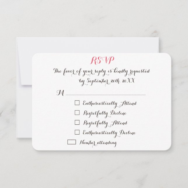 Funny Elegant Custom Wedding RSVP Invitation Card (Front)