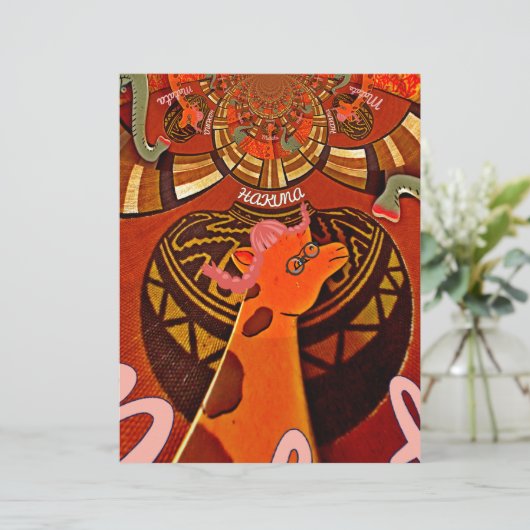 Funny Elegant Giraffe Accessorized African Style (Standing Front)