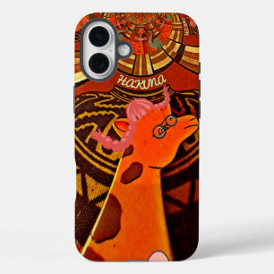 Funny Elegant Giraffe Accessorized African Style iPhone 16 Plus Case