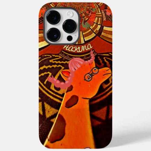 Funny Elegant Giraffe Accessorized African Style Case_Mate iPhone 14 Pro Max Case