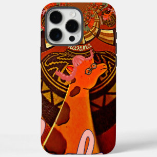Funny Elegant Giraffe Accessorized African Style iPhone 16 Pro Max Case