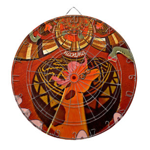 Funny Elegant Giraffe Accessorized African Style Dart Board