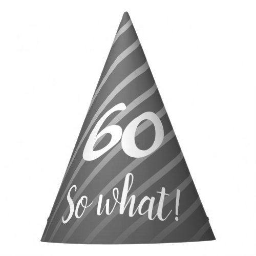 Funny Elegant Gray Stripe Pattern Man 60 Birthday Party Hat