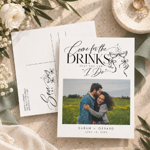 Funny Elegant Photo Wedding Save the Date Announcement Postcard