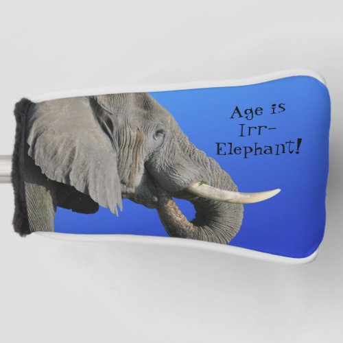 Funny Elephant Age is Irr Elephant Blue Golf Head Cover