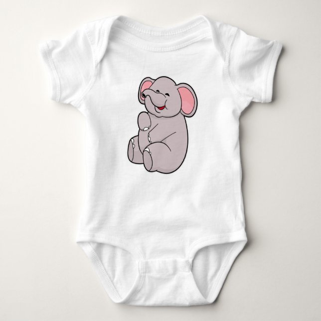 Funny Elephant Baby Bodysuit (Front)