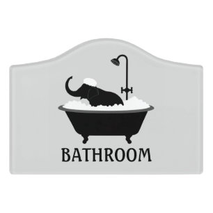 Funny Elephant Bathroom Sign Bubble Bath Shower