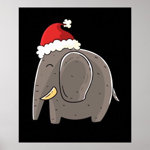 Funny Elephant Christmas Gift Poster