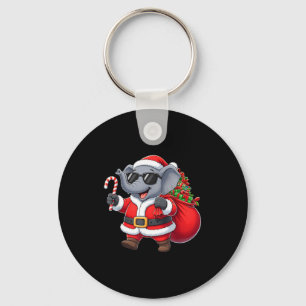Funny Elephant Christmas Santa Outfit Xmas Boys Gi Keychain