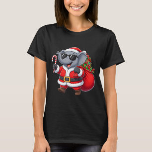 Funny Elephant Christmas Santa Outfit Xmas Boys Gi T-Shirt