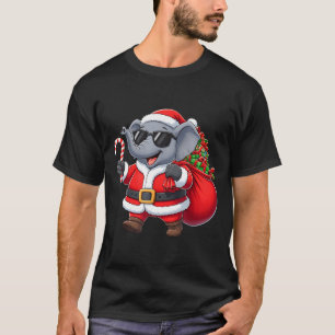 Funny Elephant Christmas Santa Outfit Xmas Boys Gi T-Shirt