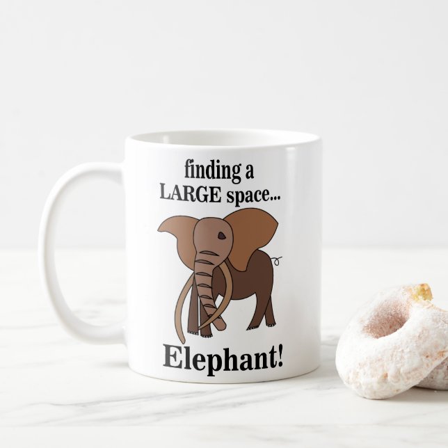 Funny Elephant Coffee Mug (With Donut)