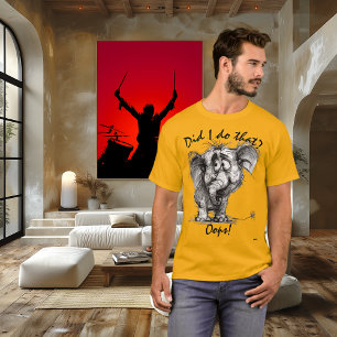 Funny Elephant – Editable Quote Cute Oops Cartoon T-Shirt