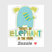 Funny Elephant in the Room Contour Sticker | Zazzle