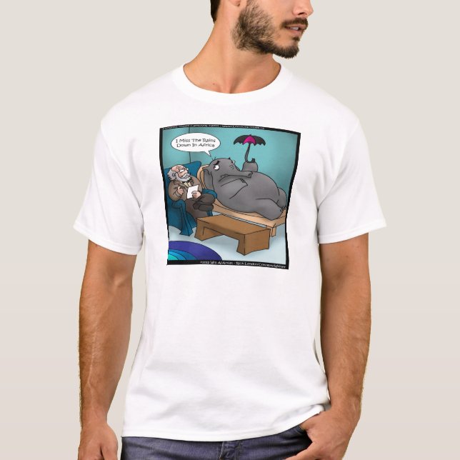 Funny Elephant In Therapy T-Shirt (Front)