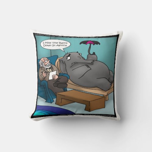 Funny Elephant In Therapy Throw Pillow