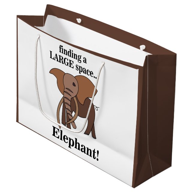 Funny Elephant Large Gift Bag (Front Angled)