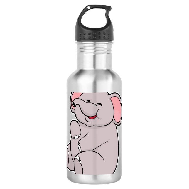 Funny Elephant Stainless Steel Water Bottle (Front)
