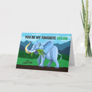 Funny Elephant Vegan Valentine´s Day Card