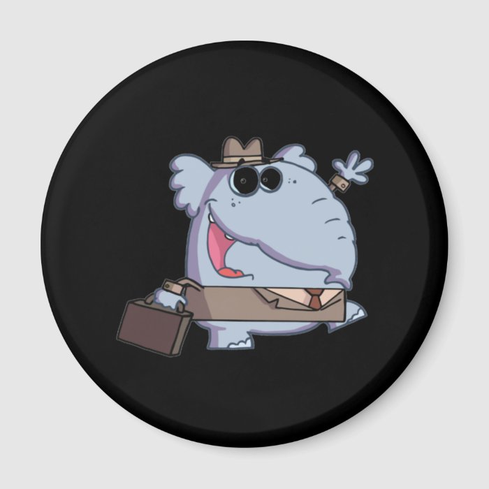 Funny Elephant with briefcase Fridge Magnet