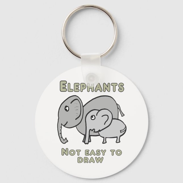 Funny Elephants Keychain (Front)