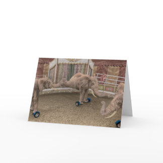 Funny Elephants On Hoverboards Card