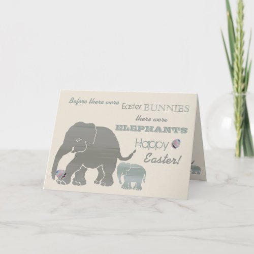 Funny Elephants Typographic Slogan Vintage Holiday Card