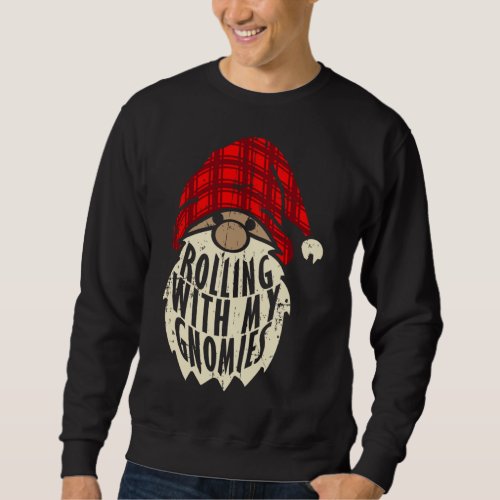 Funny Elf Beard Christmas Gnomies Matching Family  Sweatshirt